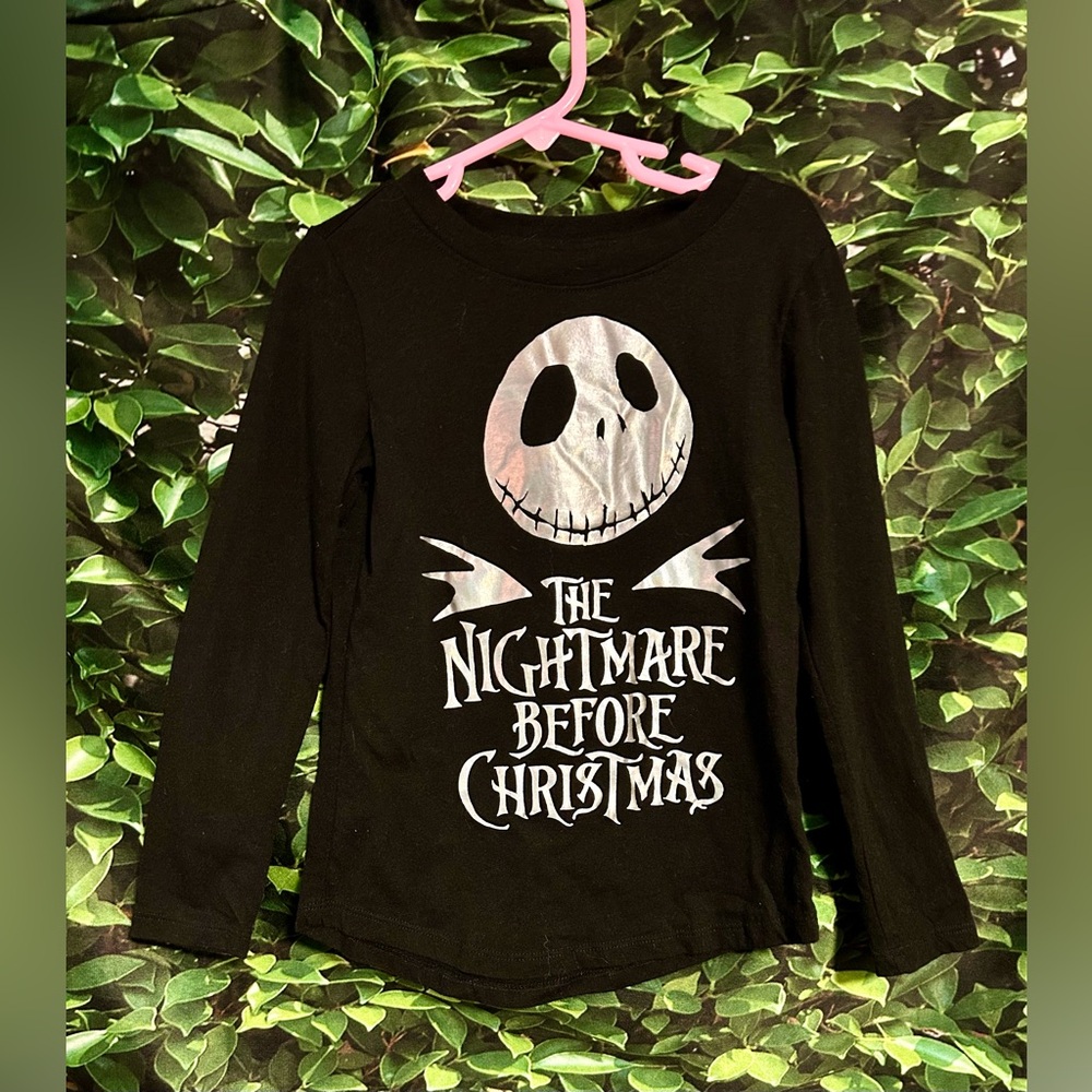Disney The Nightmare Before Christmas Jack Skellington T Shirt Shiny Girls S 5/6